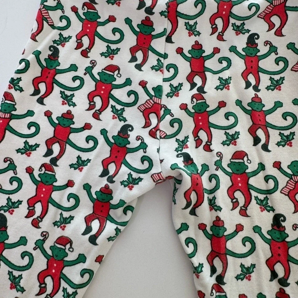 Roller Rabbit Monkey Mas Christmas Pajama Bottoms Size 2
